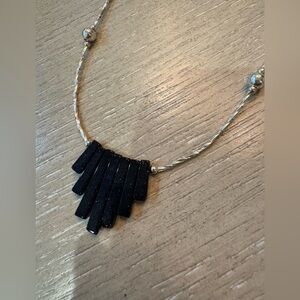 Silver and black necklace, 20.5 length